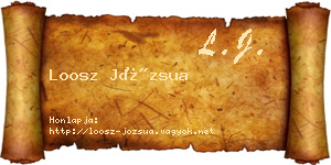 Loosz Józsua névjegykártya